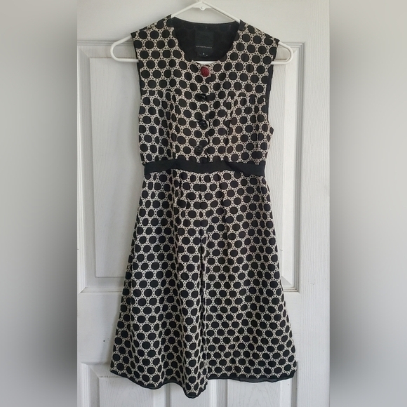 Anthropologie Dresses & Skirts - Anna Sui For Anthropologie Black And White Embroidered Sleeveless Dress, Size 4